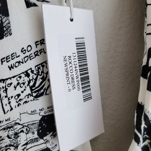 Reformation Rocco Dress in Newsprint size 0 NWT - Picture 10 of 12